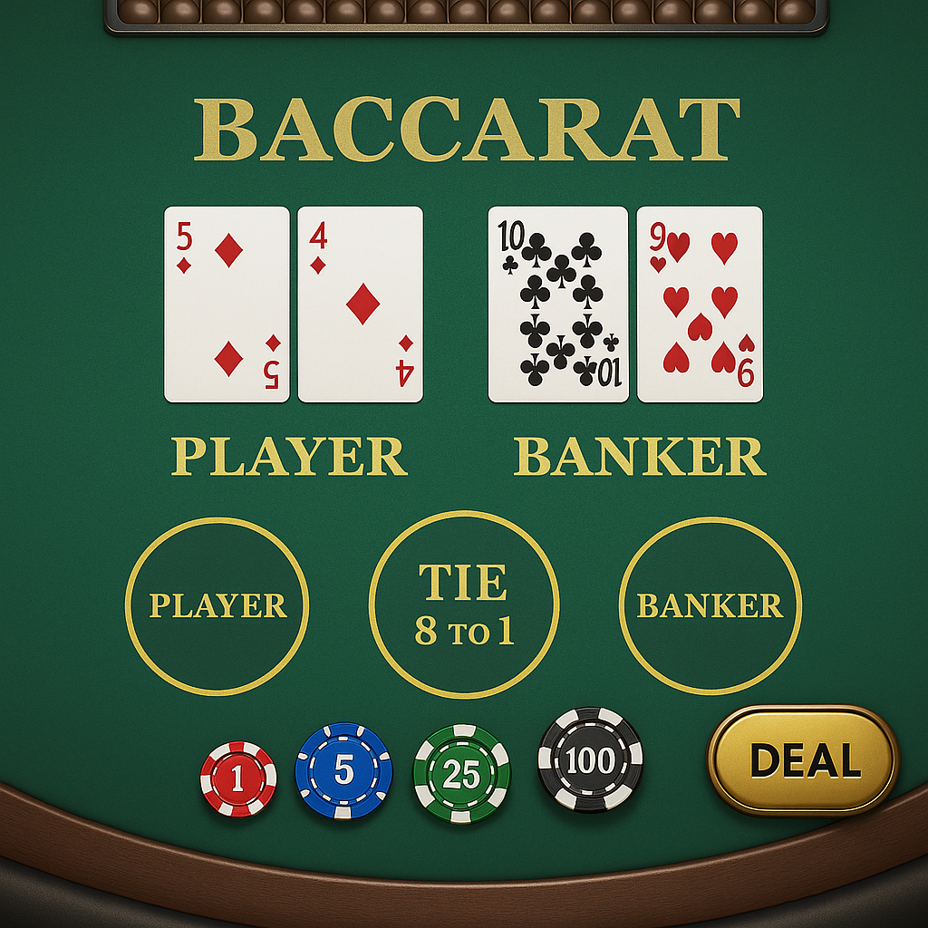 GTBet - Baccarat Table Game - High Stakes Card Game